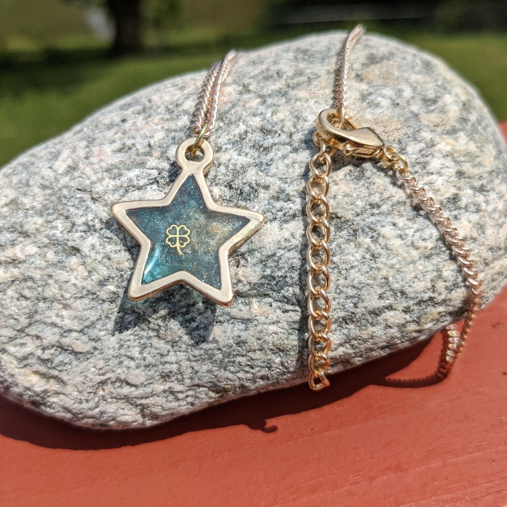 🍀SOLD🍀Hand Crafted Lucky Star Gold Necklace Cute Gift